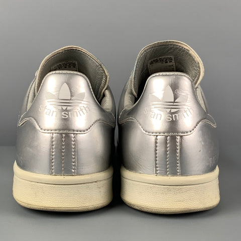 RAF SIMONS x ADIDAS Size 10 Silver Leather Sneakers