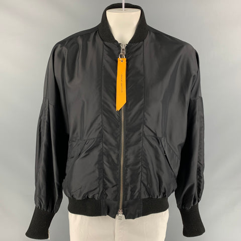 DANIEL PATRICK Size L Black Polyester Bomber Jacket
