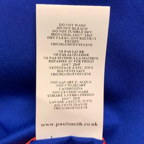 PS by PAUL SMITH Size 44 Royal Blue Solid Cotton Elastane Sport Coat