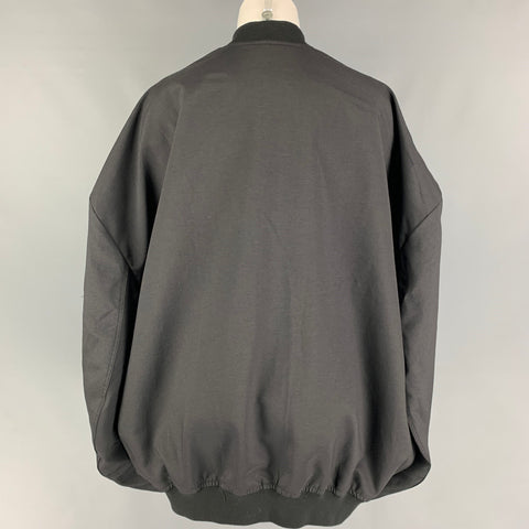 FRANKIE SHOP Taille unique Veste bomber surdimensionnée en polyester noir