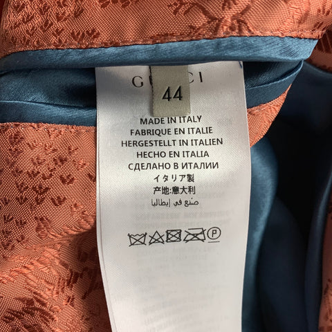 GUCCI Size 34 Multi-Color Floral & Koi Carp Embroidery Satin Varsity Bomber Jacket