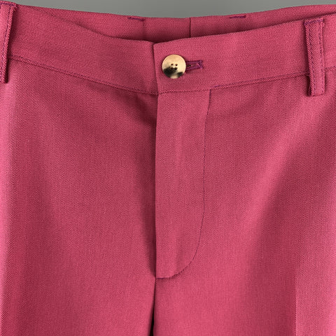 ETRO Size 38 Muted Pink Solid Cotton Blend Pique Zip Fly Casual Pants