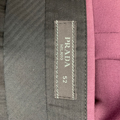 PRADA Size 36 Purple Solid Wool Mohair Zip Fly Dress Pants
