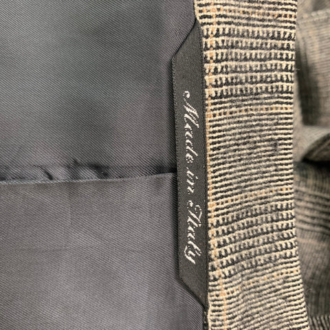 CANALI Chest Size 40 Black Beige Glenplaid Cashmere Single breasted Sport Coat