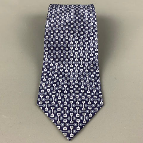 GUCCI "Horsebit" Navy Mod Silk Tie