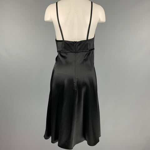 AREA Taille 4 Robe noire à bretelles spaghetti
