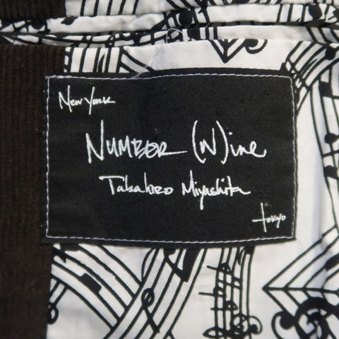 NUMBER (N)INE 40 Brown Corduroy Notch Lapel Vest