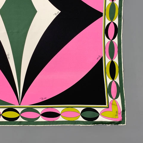 EMILIO PUCCI Multi-Color Abstract Print Silk Scarf