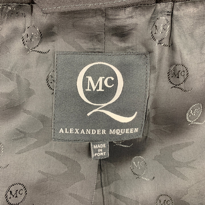 MCQ par ALEXANDER MCQUEEN Taille 40 Manteau de sport à col châle en laine noire / Mohair