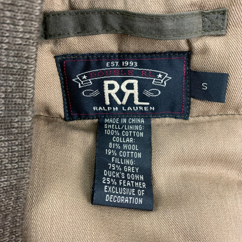 RRL by RALPH LAUREN Size S Brown Quilted Cotton Zip Up Vest