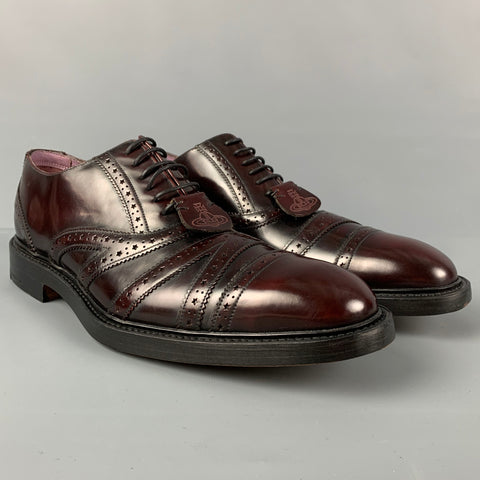 VIVIENNE WESTWOOD Taille 11 Chaussures à lacets en cuir antique bordeaux