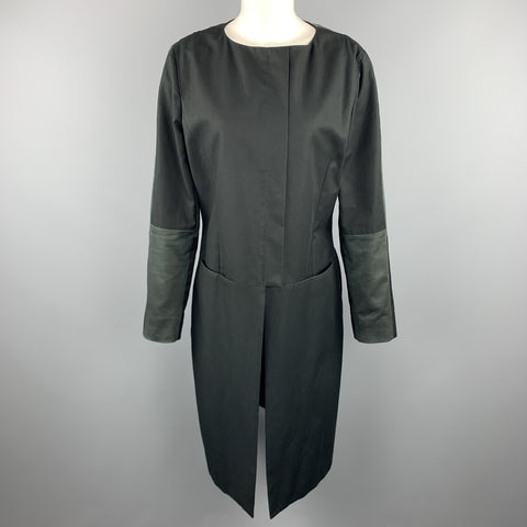 VERSUS by GIANNI VERSACE Size 10 Black & Green Cotton Color Block Coat