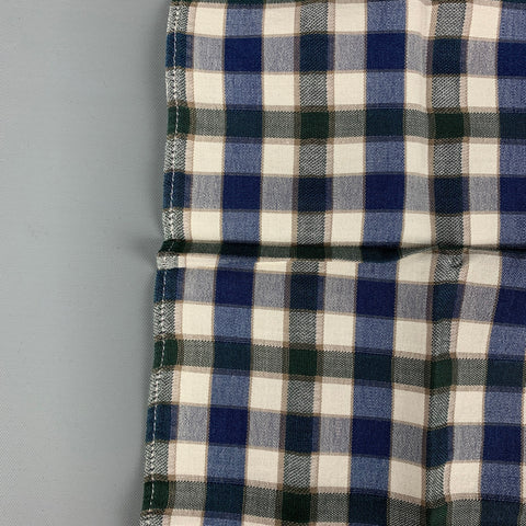 BRUNELLO CUCINELLI Pañuelo de bolsillo a cuadros azul marino morado verde