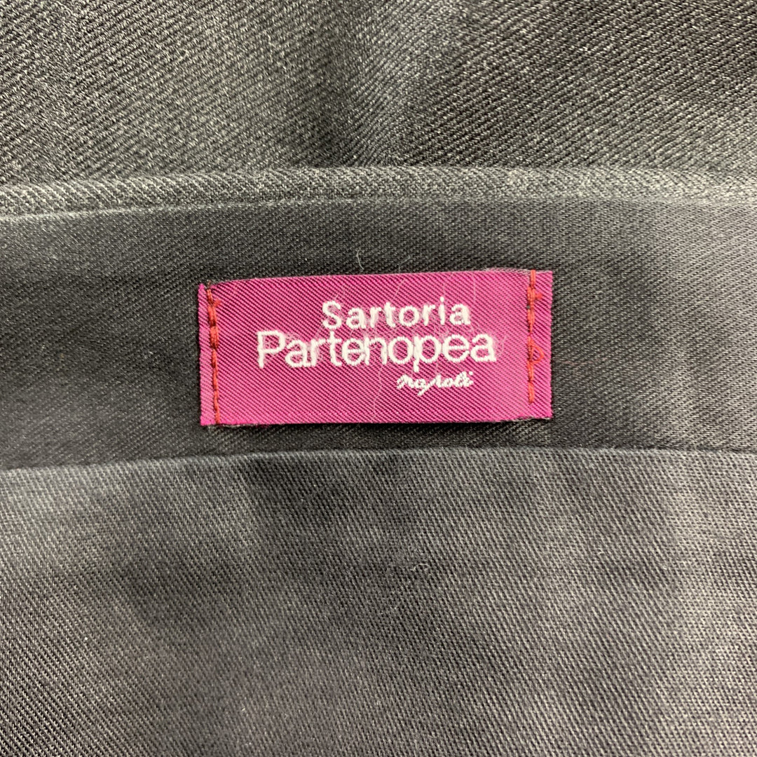 SARTORIA PARTENOPEA Taille 32 Pantalon habillé en laine charbon de bois avec braguette zippée