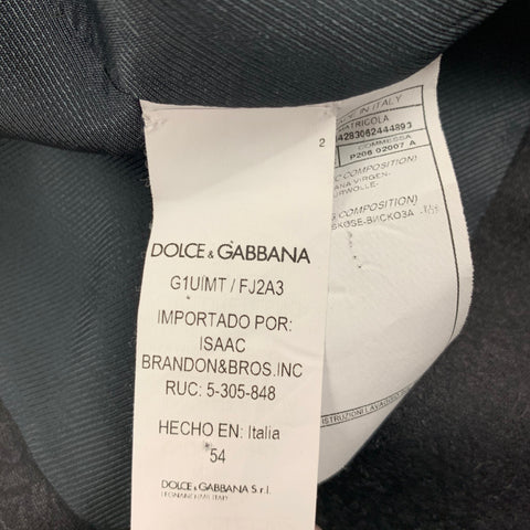 DOLCE & GABBANA Size 44 Black Jacquard Wool Buttoned Vest