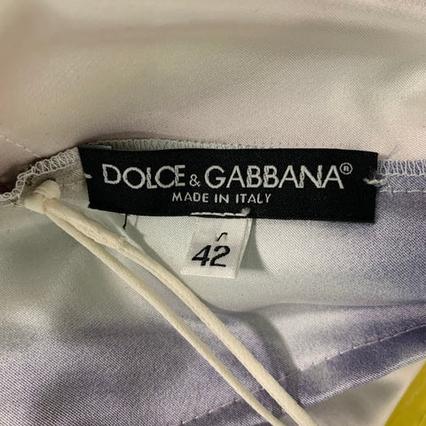 DOLCE & GABBANA Size 6 Multi-Color Silk Marbled Below Knee Cocktail Dress