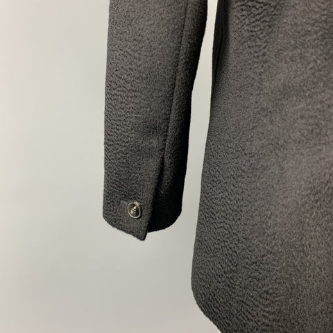 MAX MARA Size 4 Black Peak Lapel Hidden Buttons Coat