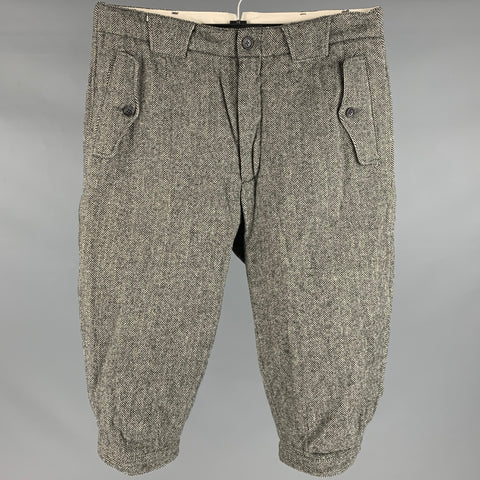 ENGINEERED GARMENTS Size 32 Black Off White Herringbone Wool Casual Pants