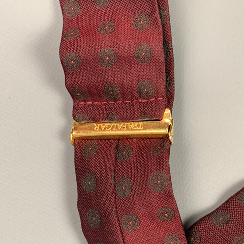TRAFALGAR Burgundy Print Silk Suspenders