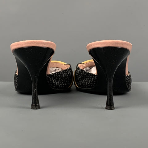 PRADA Taille 6.5 Escarpins à bout pointu en soie marine