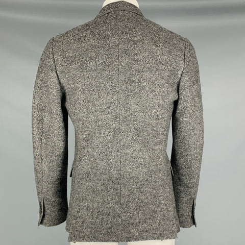 DOLCE & GABBANA Size 40 Grey Black Heather Wool Peak Lapel Sport Coat
