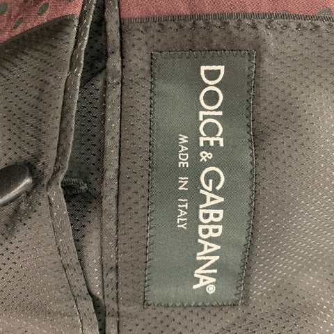 DOLCE & GABBANA Size 42 Black Burgundy Wool Blend 3 Piece Suit
