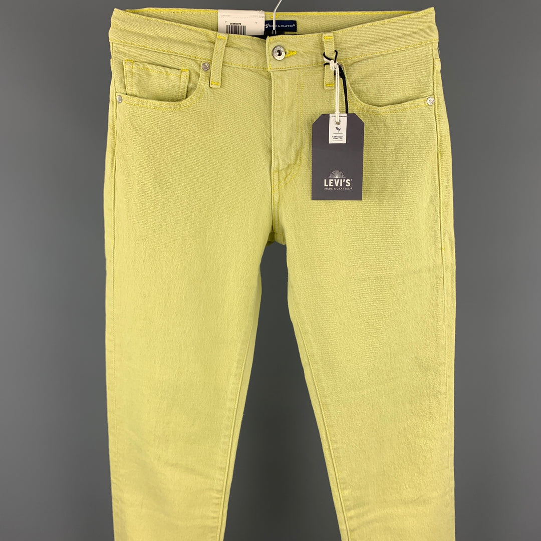 LEVI'S MADE & CRAFTED 511 Size 29 Pistachio Denim Zip Fly Slim Jeans