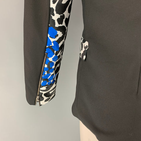 MARCELL VON BERLIN Size 36 Black Print Cotton Blend Sport Coat