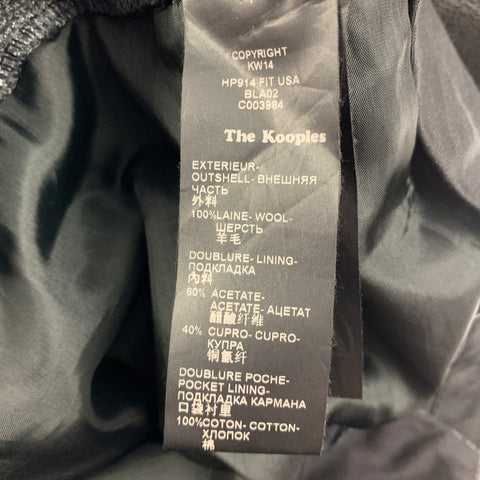 THE KOOPLES Size 34 Grey Black Grid Wool Zip Fly Dress Pants