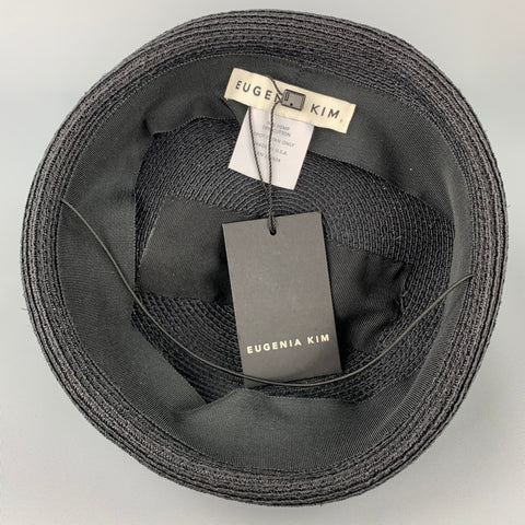 EUGENIA KIM Beatrix Black Woven Hemp / Cotton Hat