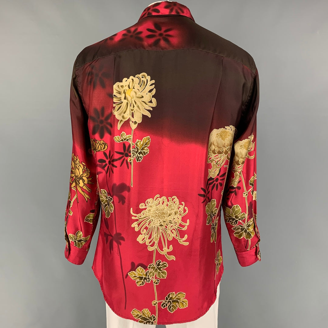 gucci vintage flowers silk cambridge shirt