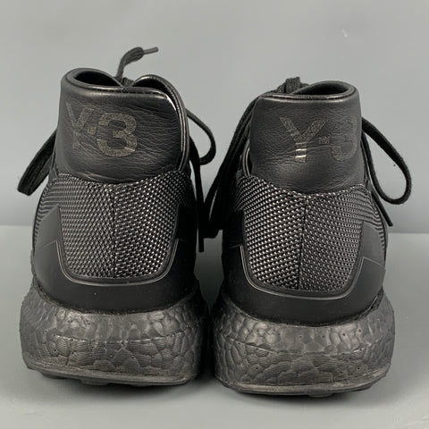 Y-3 Size 9.5 Black Mixed Materials Kozoko High Sneakers