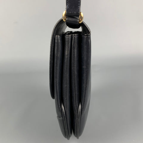 Vintage GUCCI Black Leather Shoulder Handbag