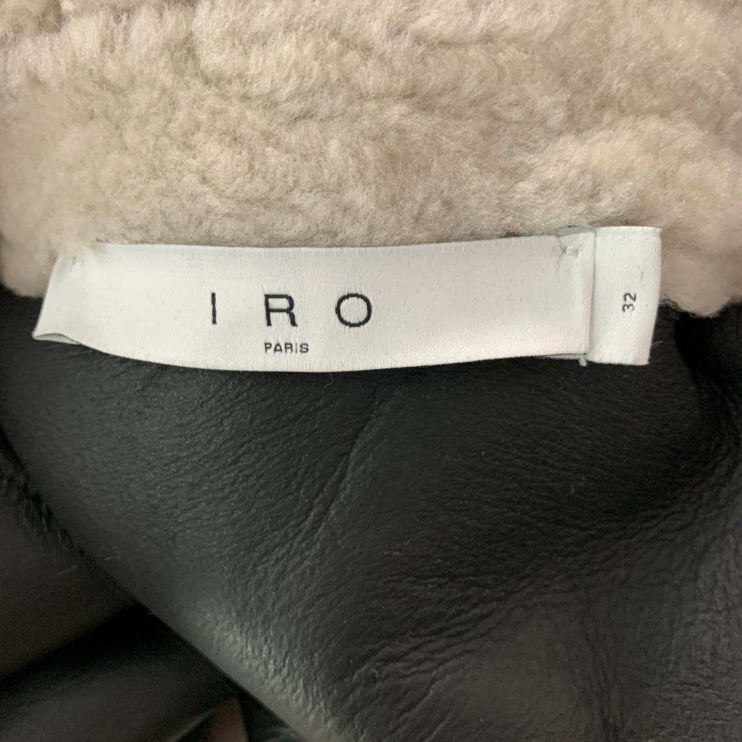 IRO Size L Grey Black Shearling Oversized Jacket