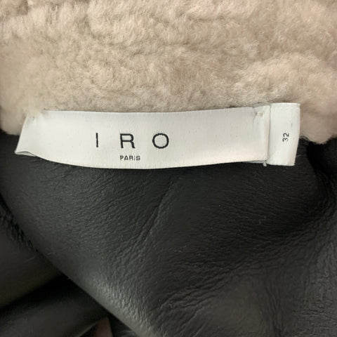 IRO Size L Grey Black Shearling Oversized Jacket