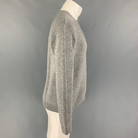 THEORY Size M Grey Knitted Cashmere Crew-Neck Sweater