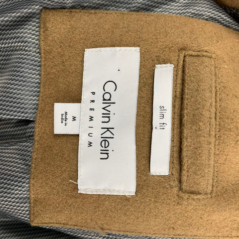 CALVIN KLEIN Size M Tan Size M Tan Wool Blend Double Breasted Coat