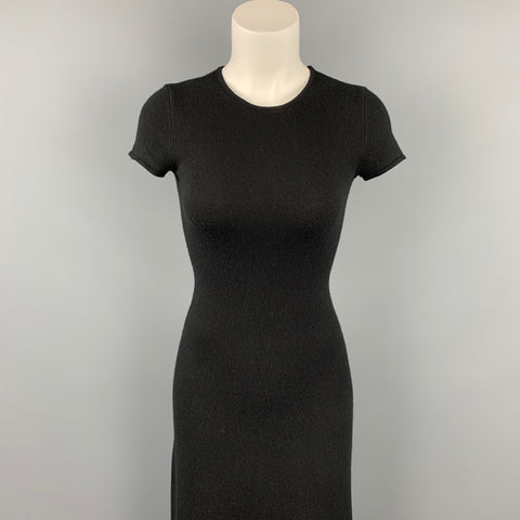 RALPH LAUREN Black Label Taille XS Robe longue en cachemire tricoté noir
