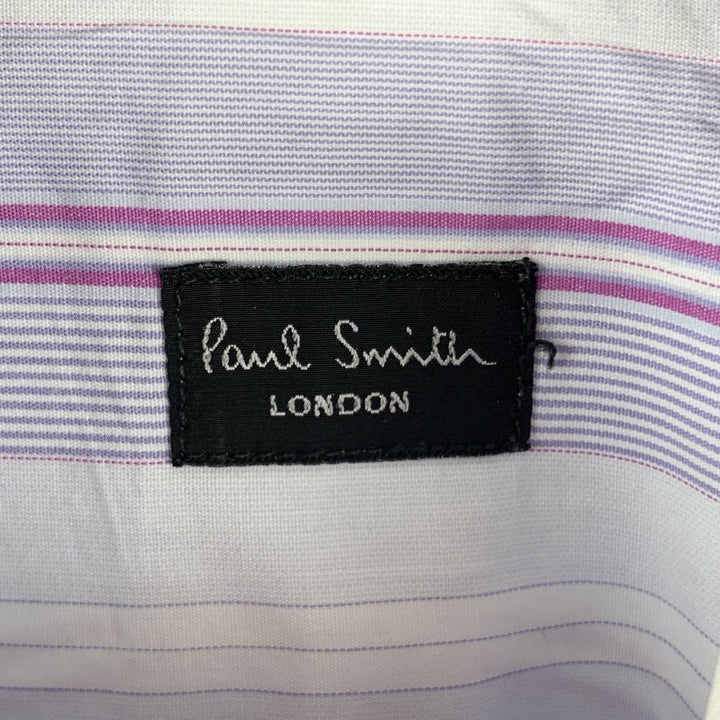 PAUL SMITH Size S Lavender Stripe Cotton Button Up Long Sleeve Shirt