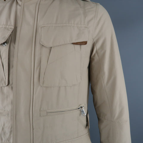 RALPH LAUREN S Khaki Nylon Zip & Snaps Jacket