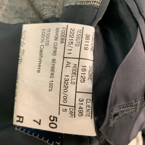 CANALI Chest Size 40 Black Beige Glenplaid Cashmere Single breasted Sport Coat