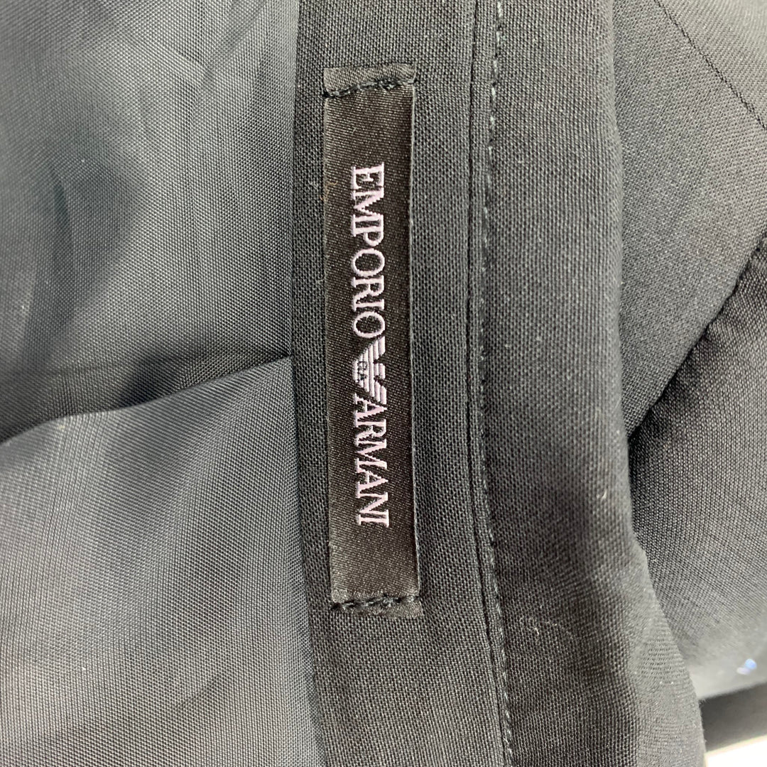 EMPORIO ARMANI SS 20 STARS Limited Edition Size 38 Black Beaded Wool Peak Lapel Sport Coat