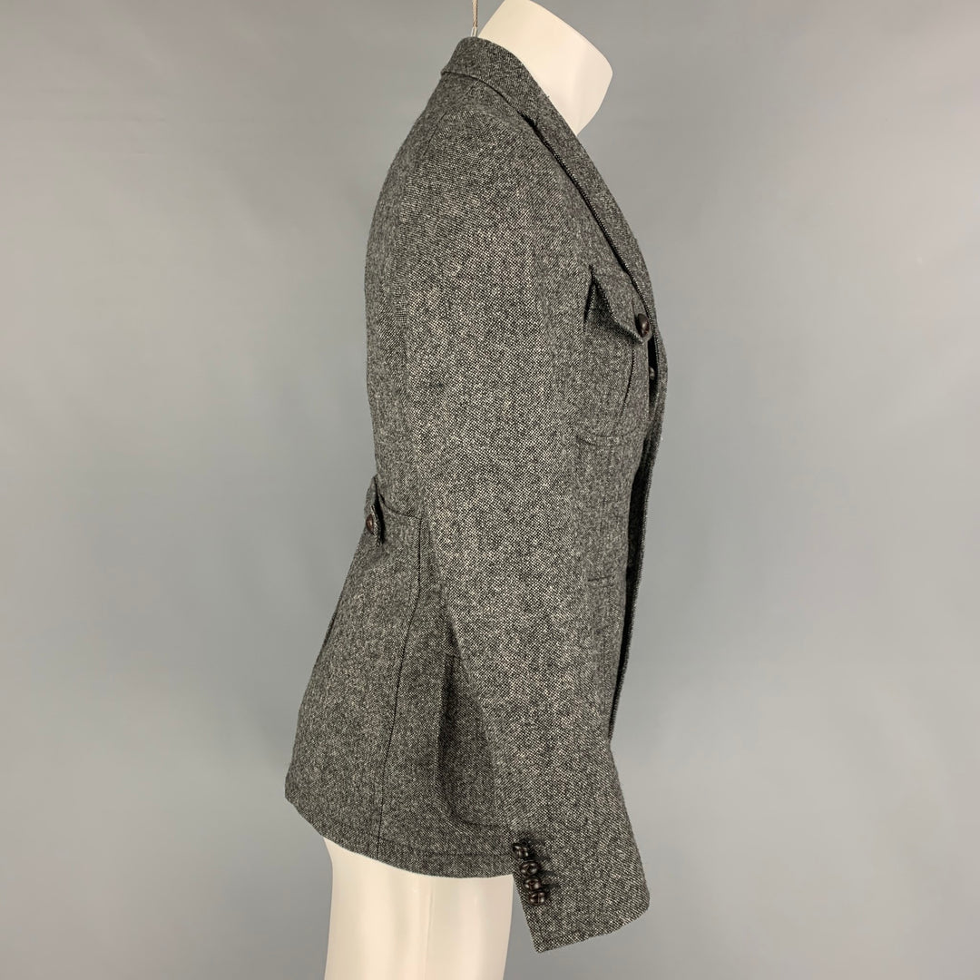 TAGLIATORE Size 36 Grey Black Nailhead Wool Notch Lapel Jacket