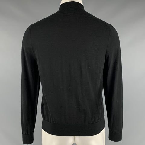 PAUL SMITH Size S Black Merino Wool Zip Up Pullover