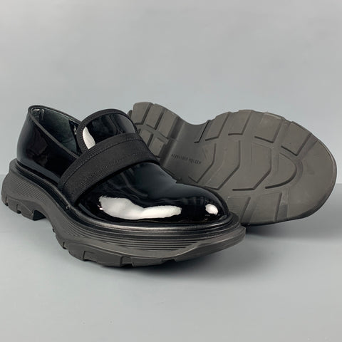 ALEXANDER MCQUEEN Size 9 Black Patent Leather Loafers