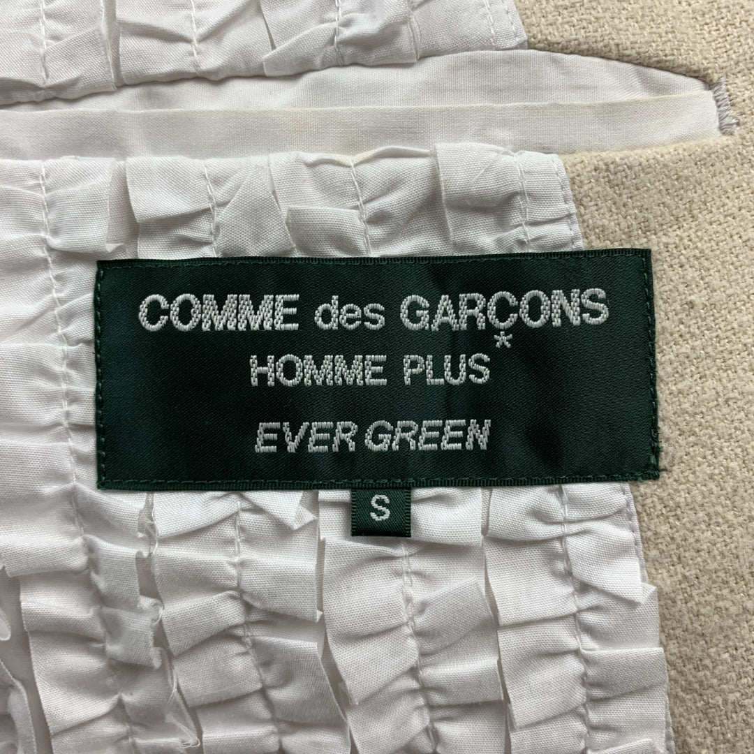 COMME des GARCONS HOMME PLUS Size S Beige Woven Hemp Notch Lapel Coat
