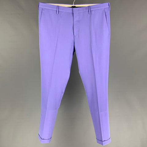 PAUL SMITH Taille 34 Pantalon habillé en mélange de viscose lavande avec braguette zippée