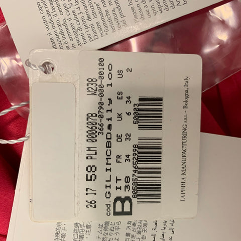 LA PERLA Taille 2 Rouge Rose Laine Élasthanne Plaid Crayon Au-dessus du Genou Ensembles de Tenues