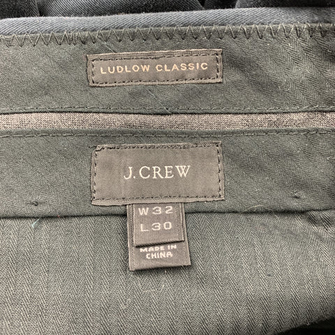 J CREW Ludlow Size 32 Black Cotton Zip Fly Dress Pants