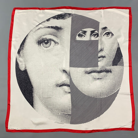 PERRY ELLIS White Black Fornasetti Scarf